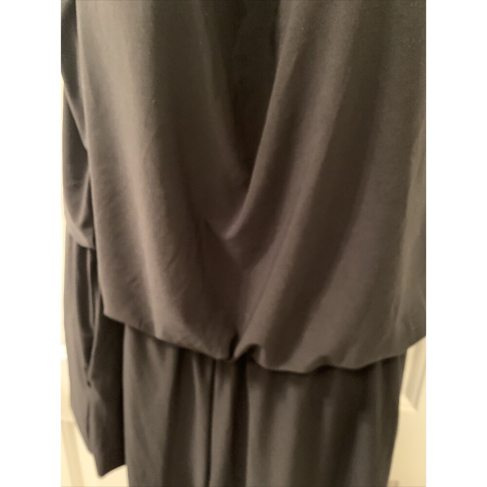 Women's Black High Neck Swim Romper with Pockets One Piece Swimsuit Aqua Sz 24W - Picture 7 of 16